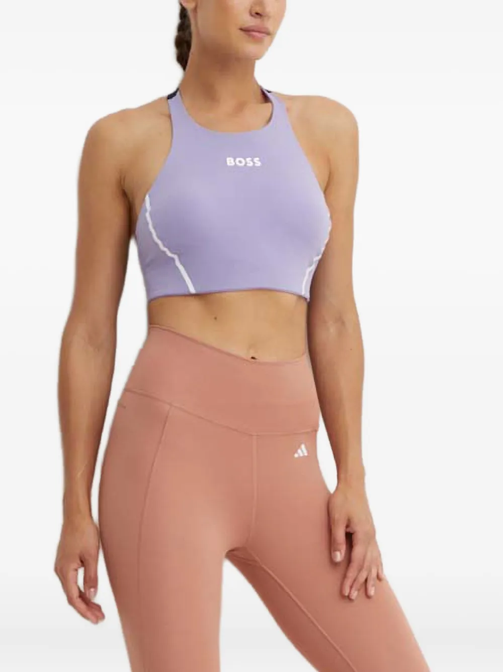 Hugo Boss Racer-back Sports Bra In Purple