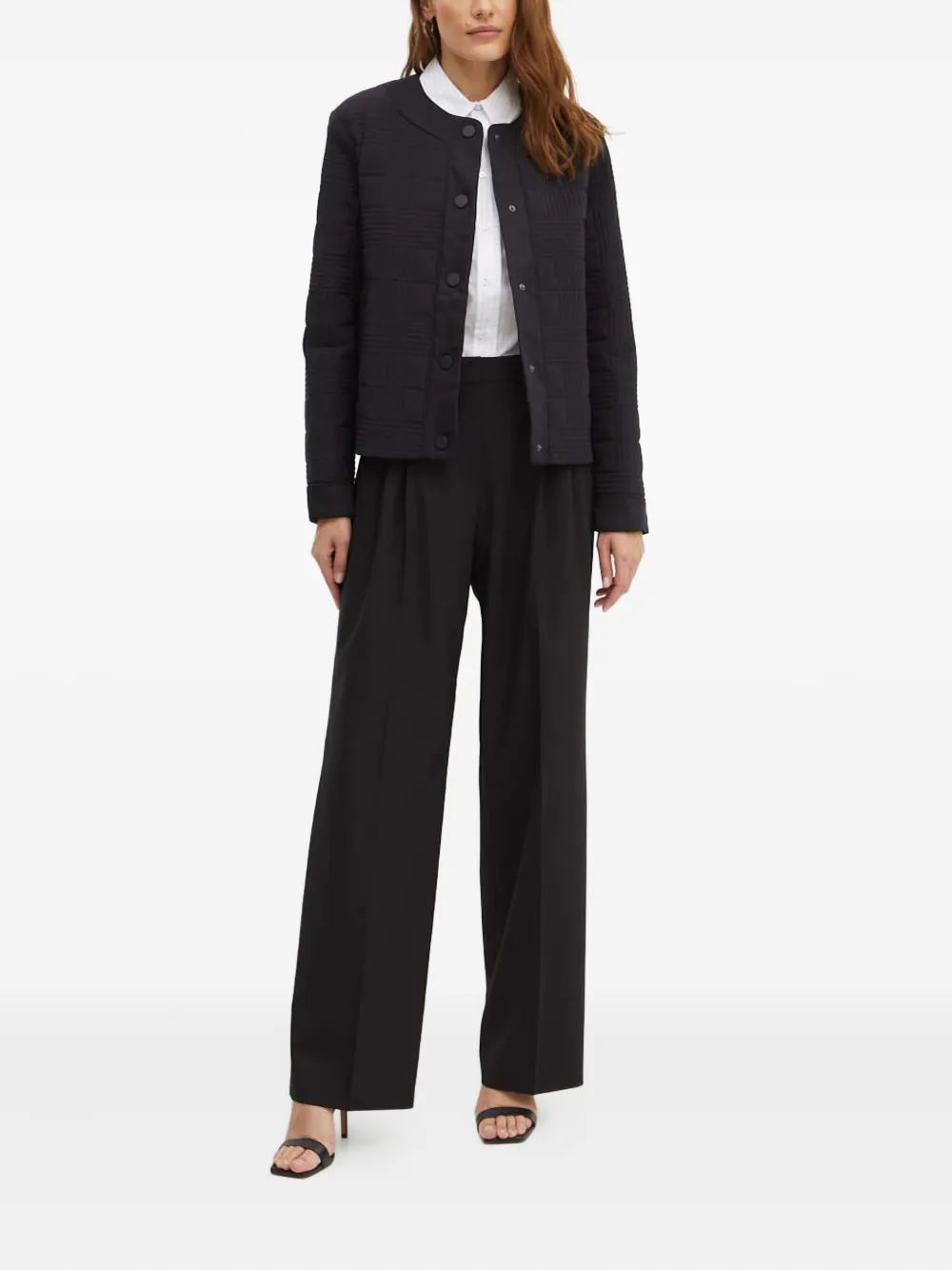 BOSS striped long-sleeve shirt - Wit