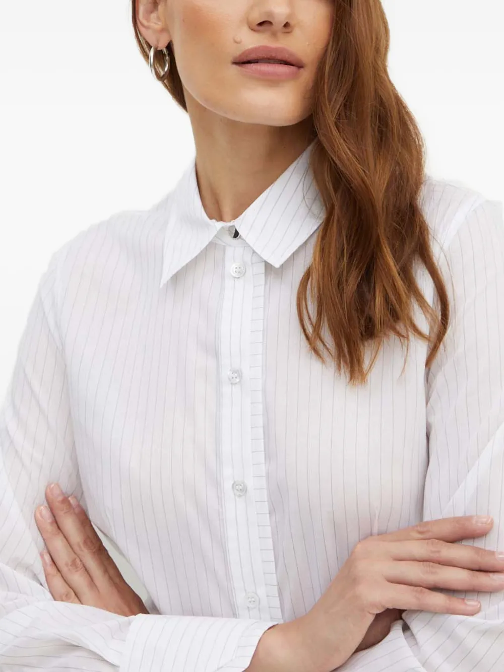 Hugo Boss Striped Long-sleeve Shirt In White