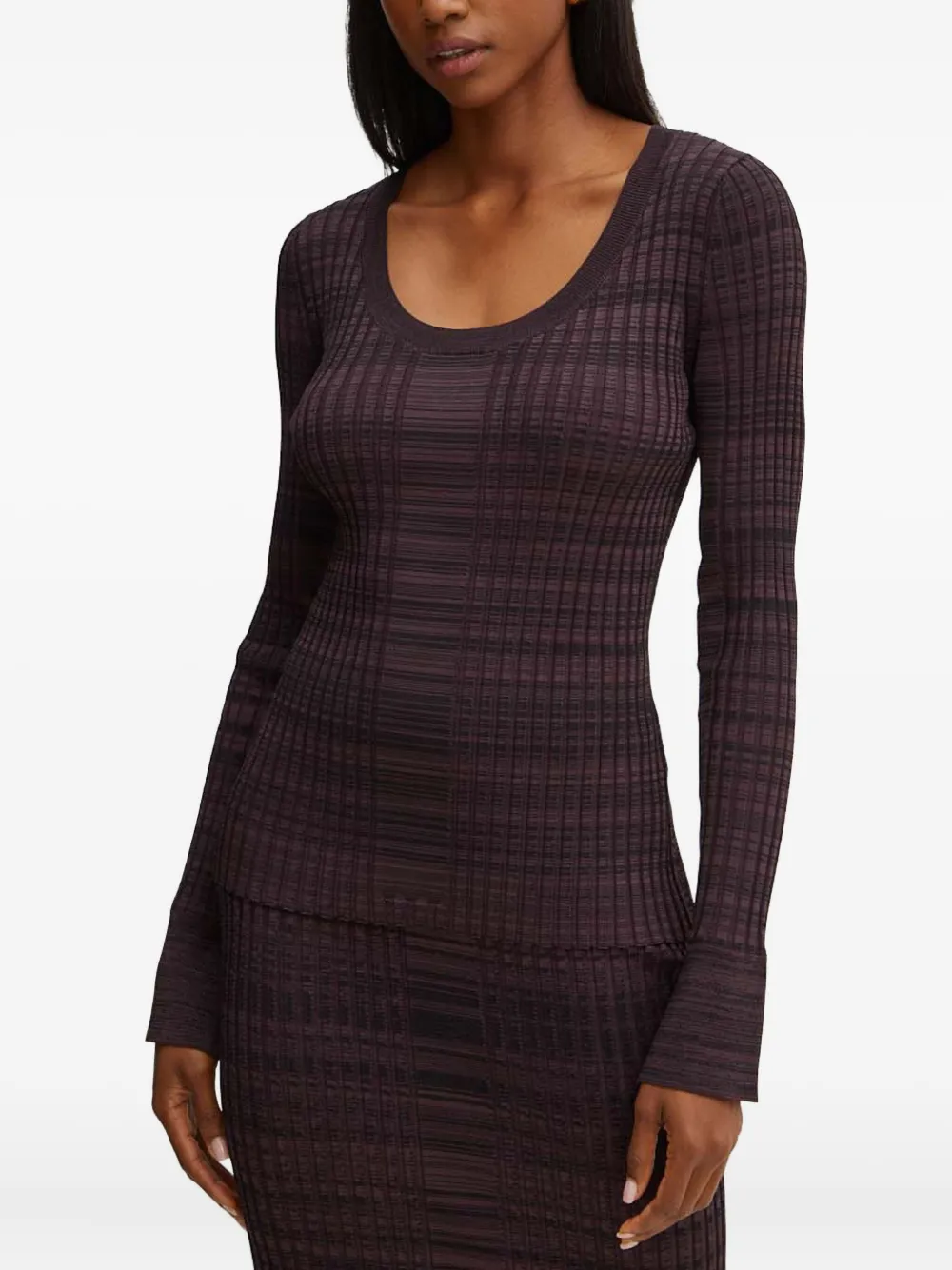 BOSS ribbed-knit midi dress | Purple | Image 1