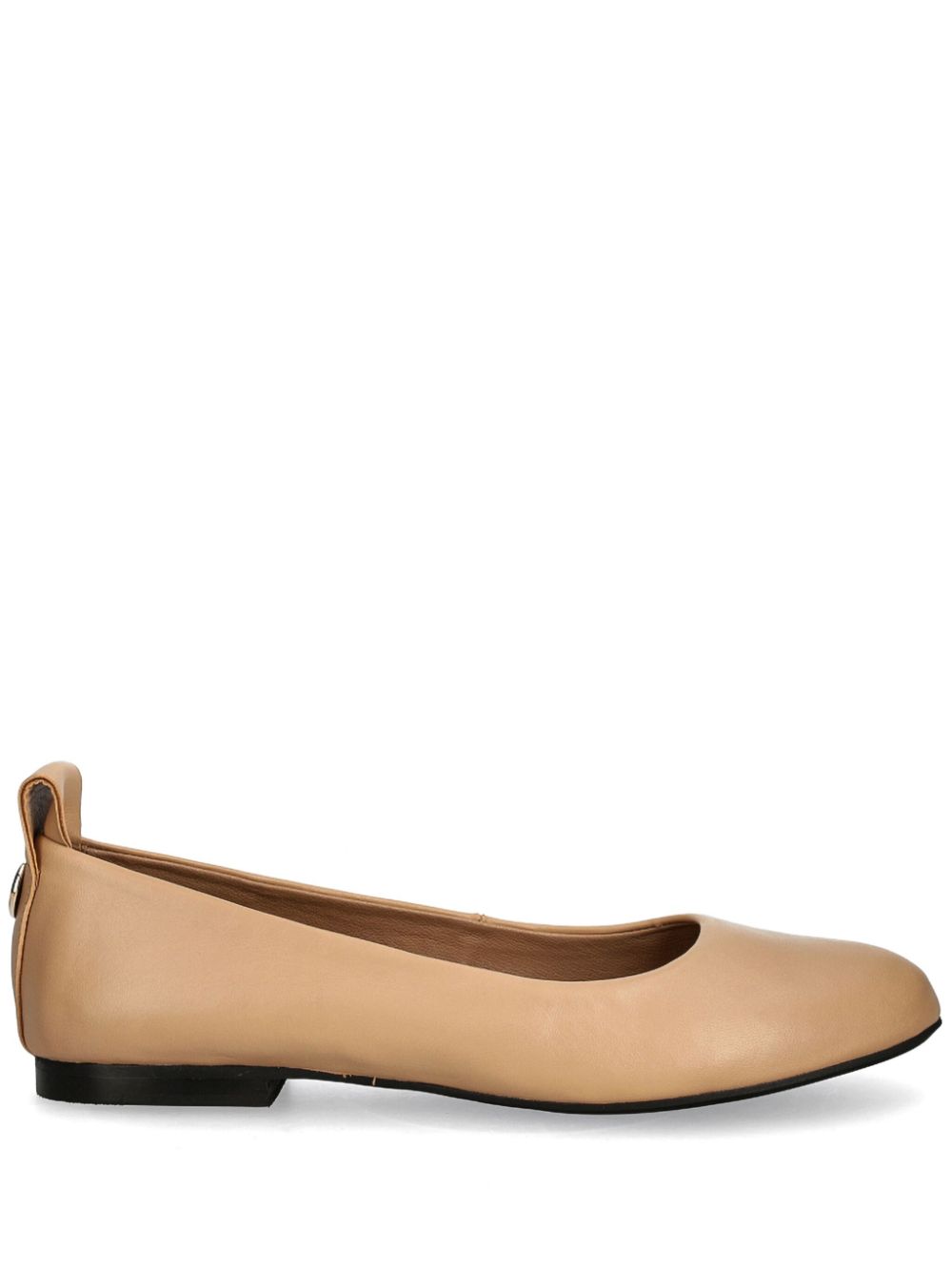 BOSS Leren ballerina's Beige