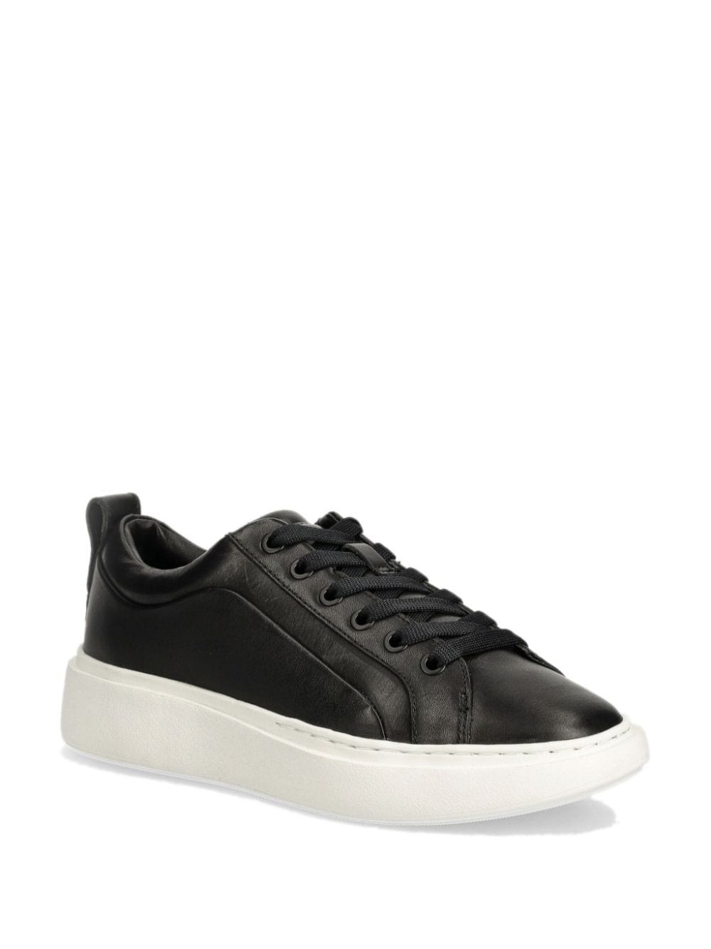 Shop Hugo Boss Leather Sneakers In Black