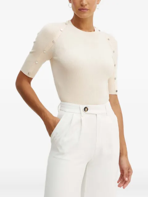 BOSS button-detail ribbed sweater