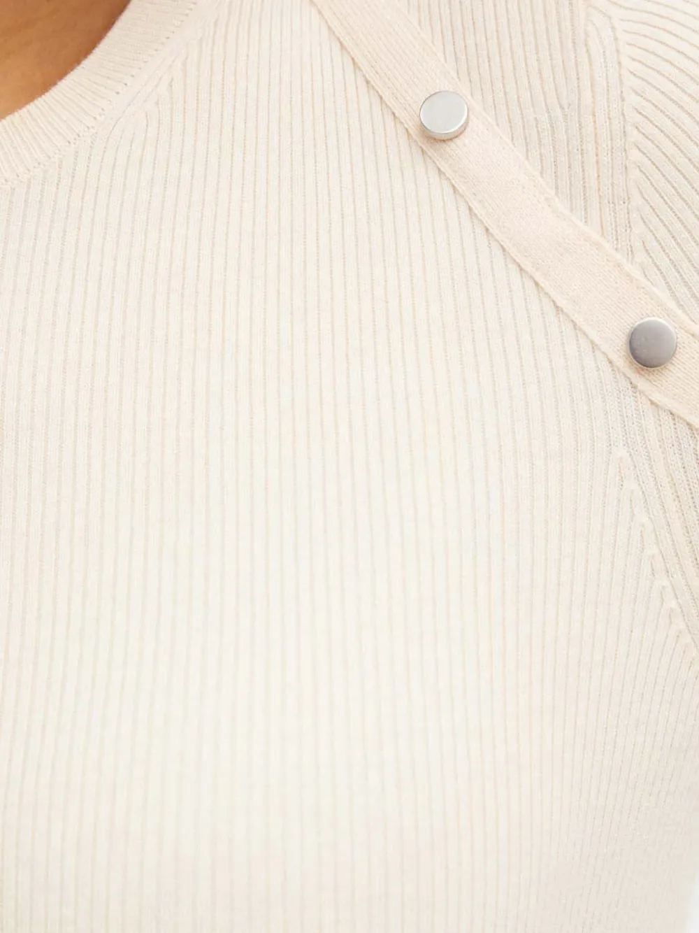 Hugo Boss Button-detail Ribbed Sweater In Neutral
