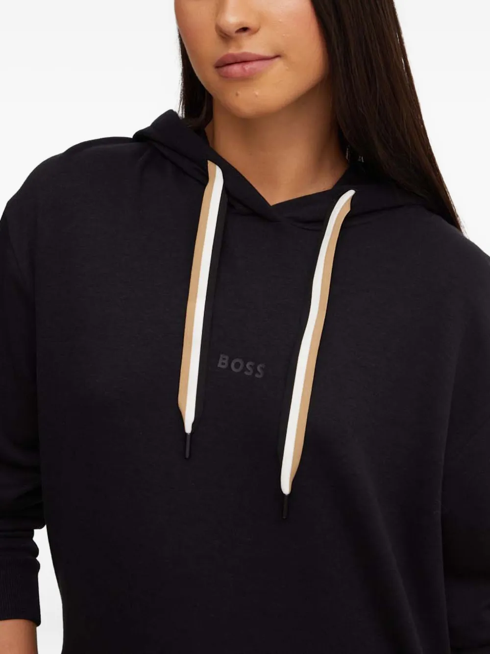 Hugo Boss Logo-print Hoodie In Black