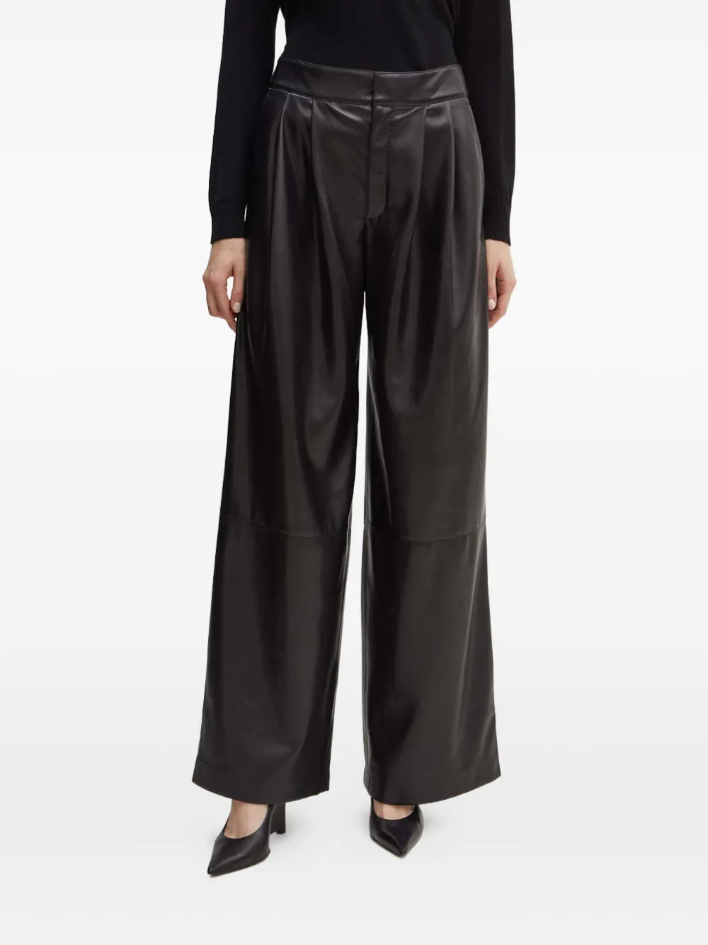 BOSS pleated-front trousers - Schwarz