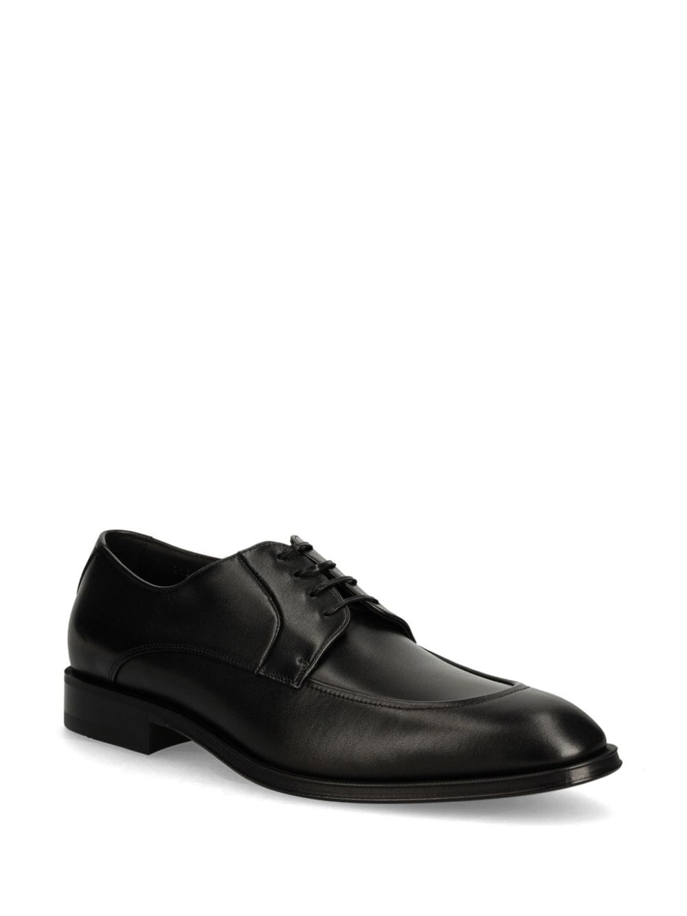 BOSS Leren derby schoenen - Zwart