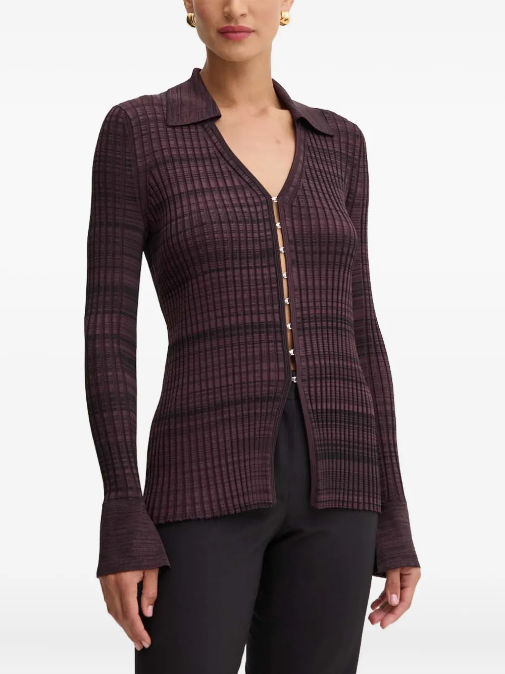 BOSS ribbed cardigan | Purple | Image 1