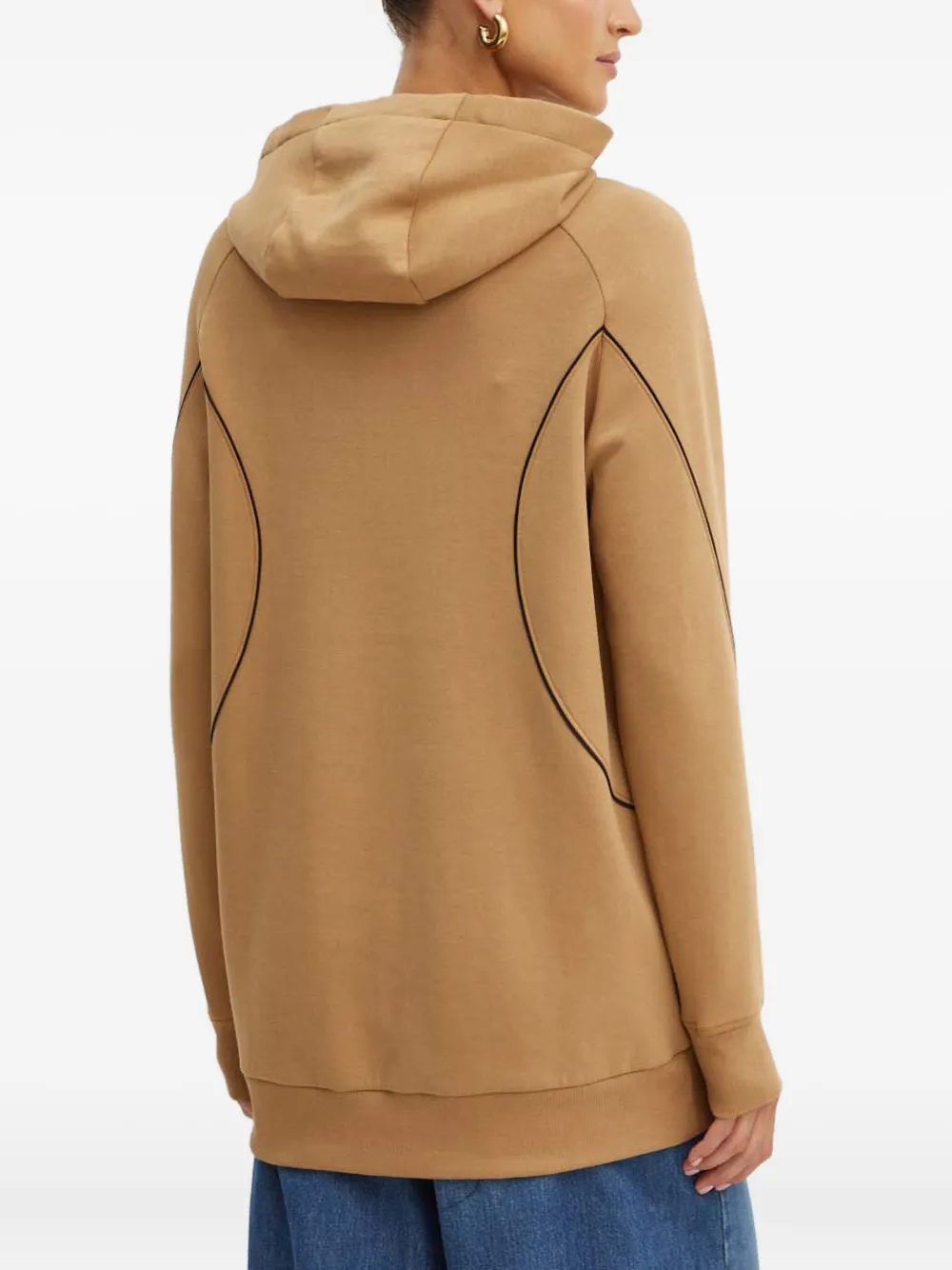 Hugo Boss Panelled Hoodie In Brown