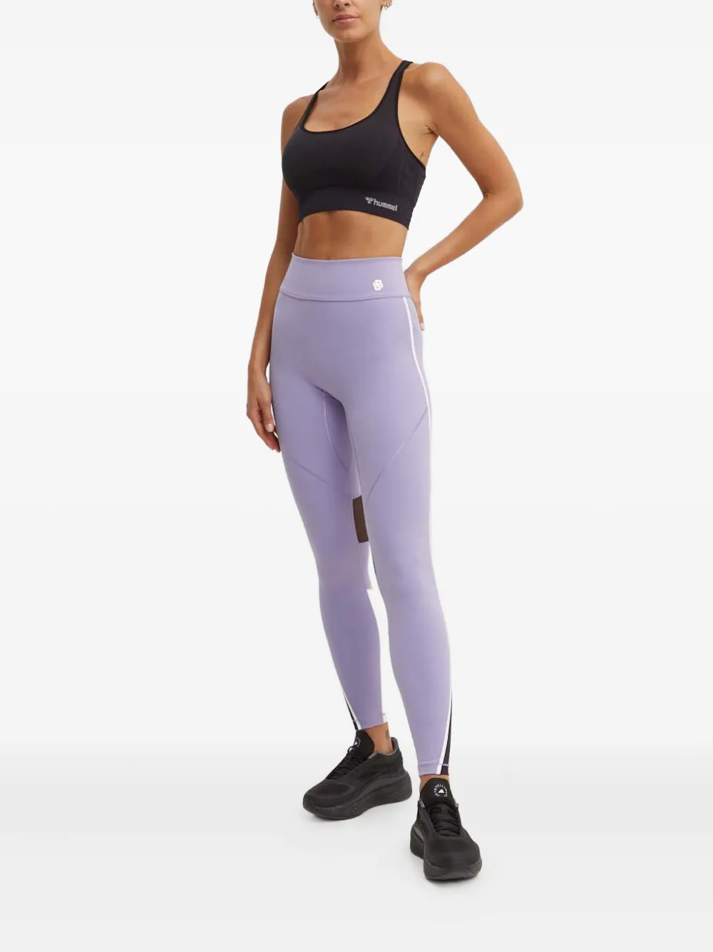 BOSS Legging met mesh vlak - Paars