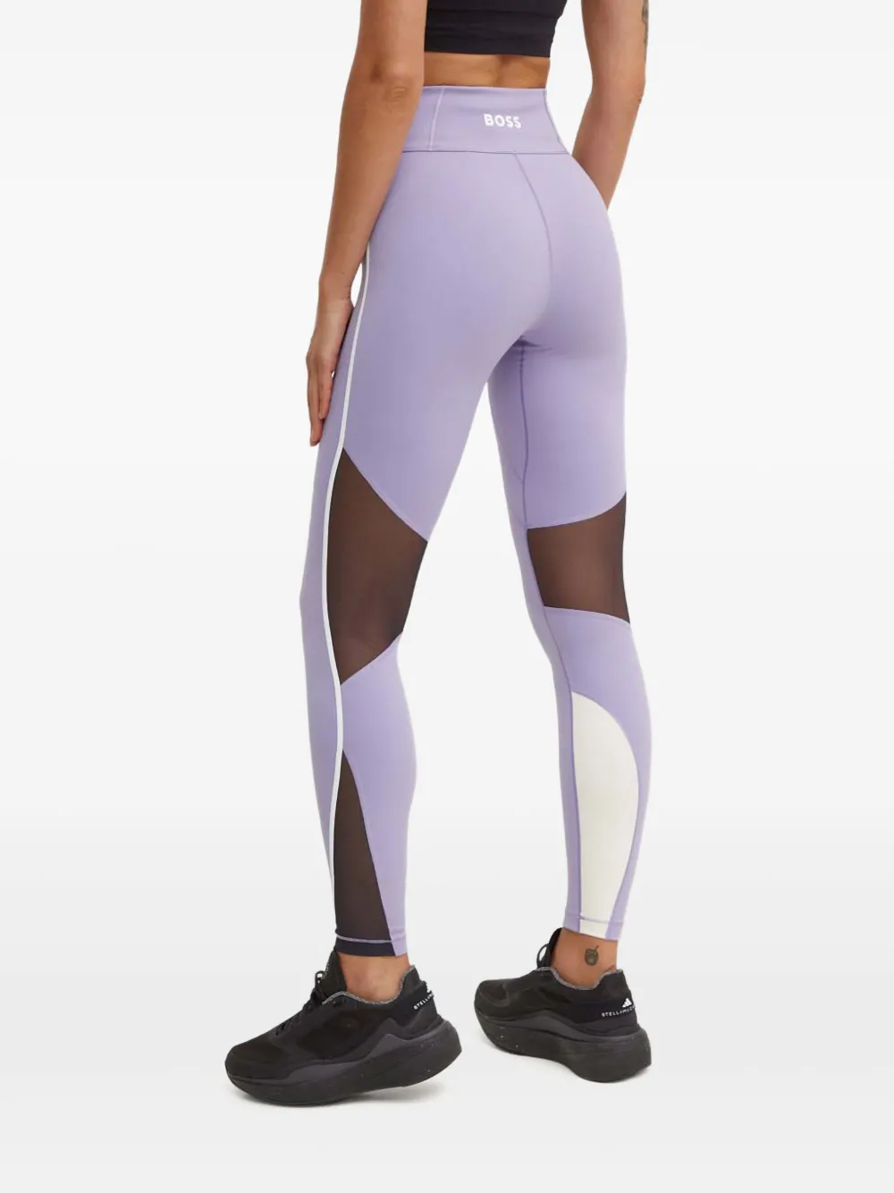 BOSS Legging met mesh vlak Paars