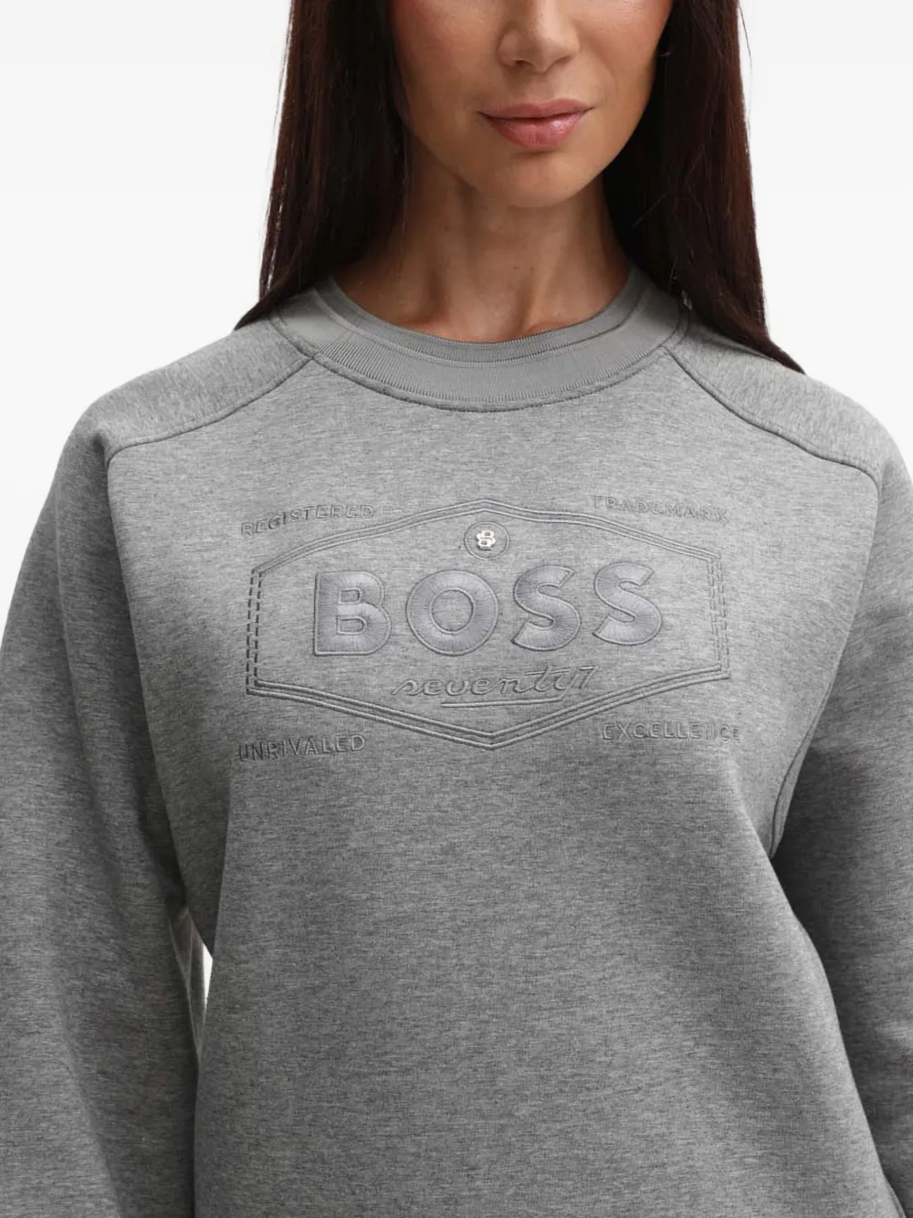 Hugo Boss Logo-detail Sweatshirt In Gray
