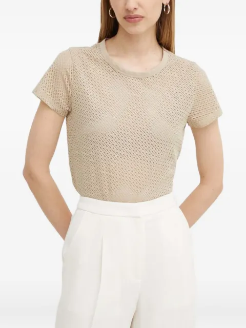 BOSS openwork crew-neck T-shirt