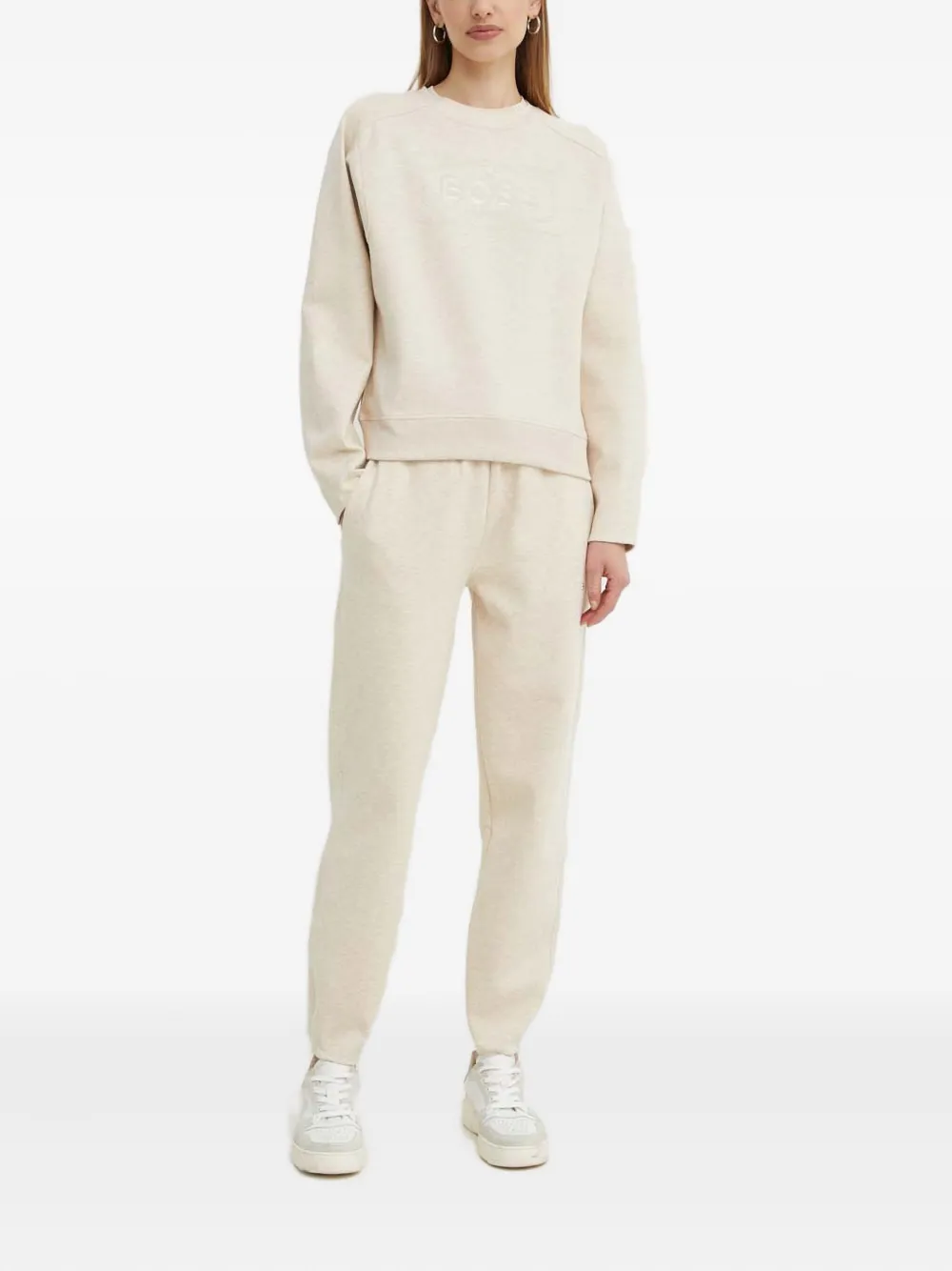 BOSS Sweater met logo Beige