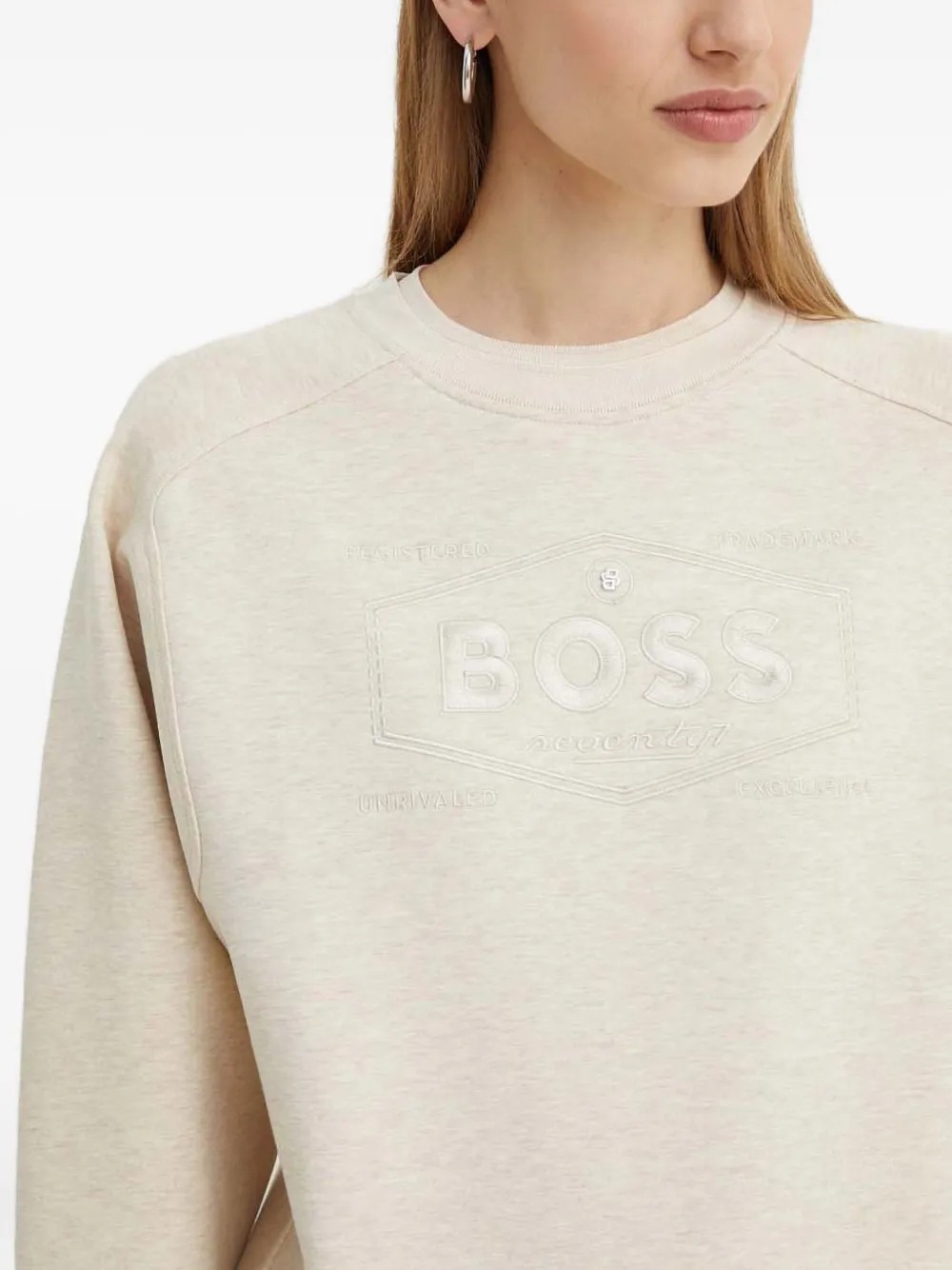 BOSS Sweater met logo Beige