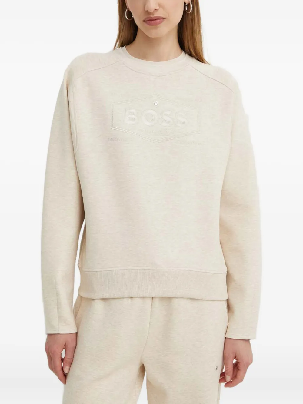 BOSS Sweater met logo Beige