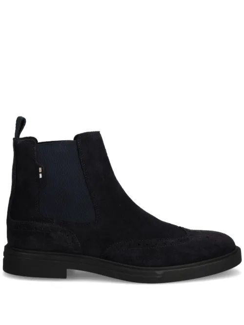 BOSS bottines en daim - Bleu - BOSS - Modalova