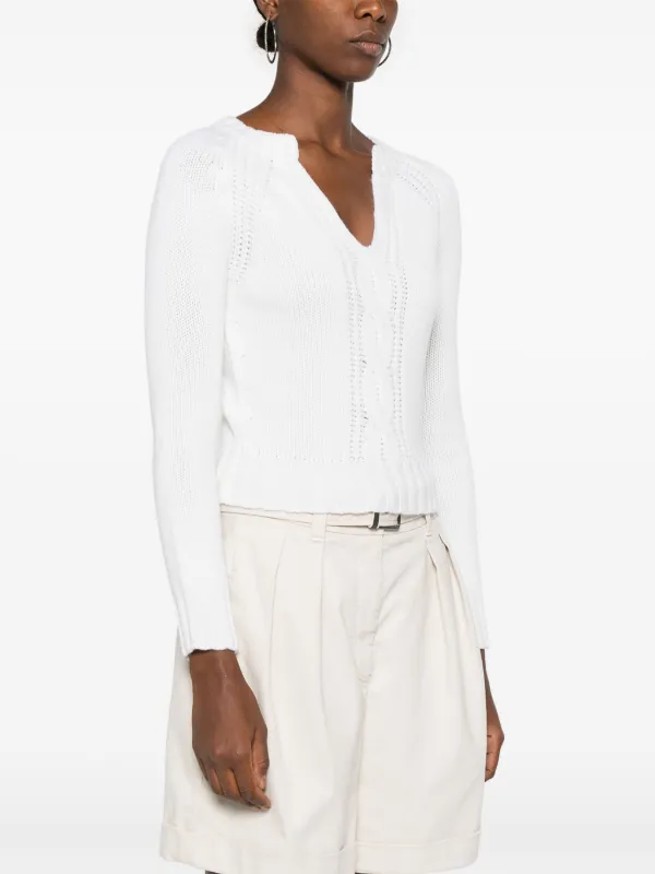 Tシャツ・カットソー MAX MARA White Cashmere Cancan Sweater Max Mara Cancan Sweater | White | FARFETCH JO