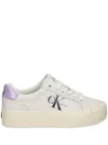 Calvin Klein Jeans logo-print leather sneakers - White