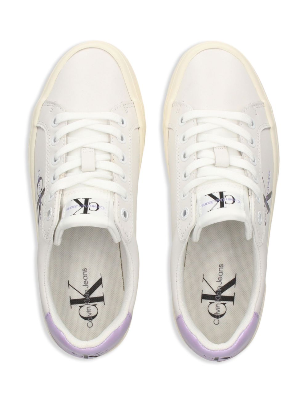 Calvin Klein Jeans logo-print leather sneakers White