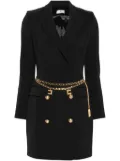 Elisabetta Franchi belted crepe coat dress - Black