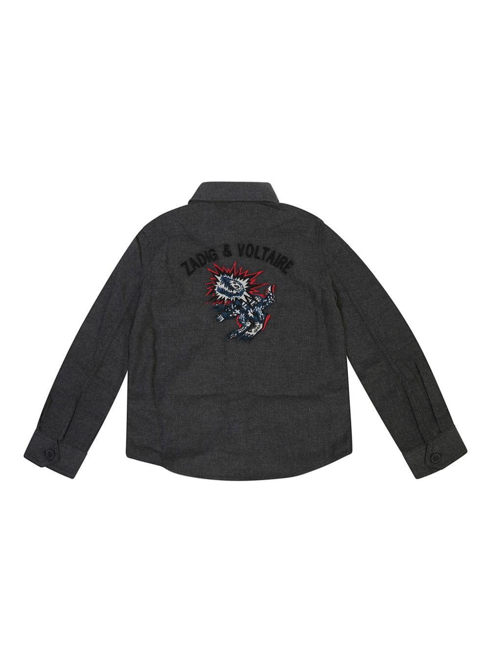 Zadig & Voltaire Kids embroidered shirt - Grijs