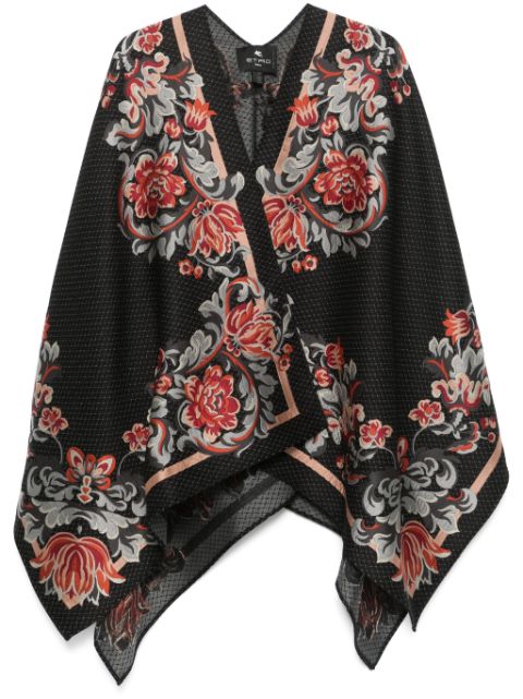 ETRO floral-embroidery cape Women