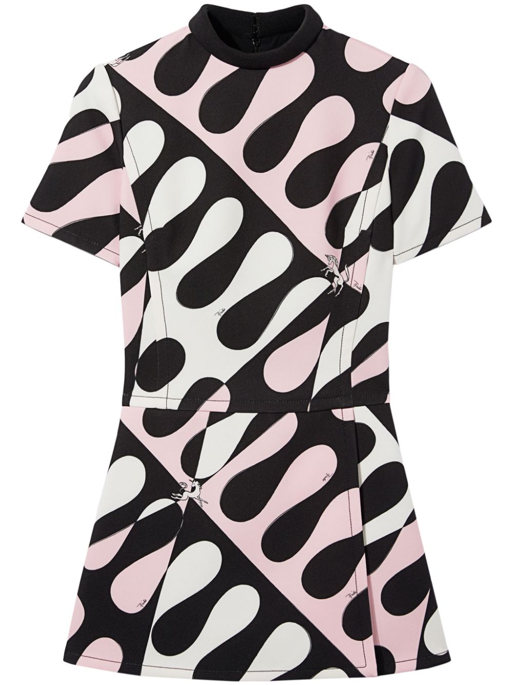 PUCCI Leocorno-print mini dress Zwart