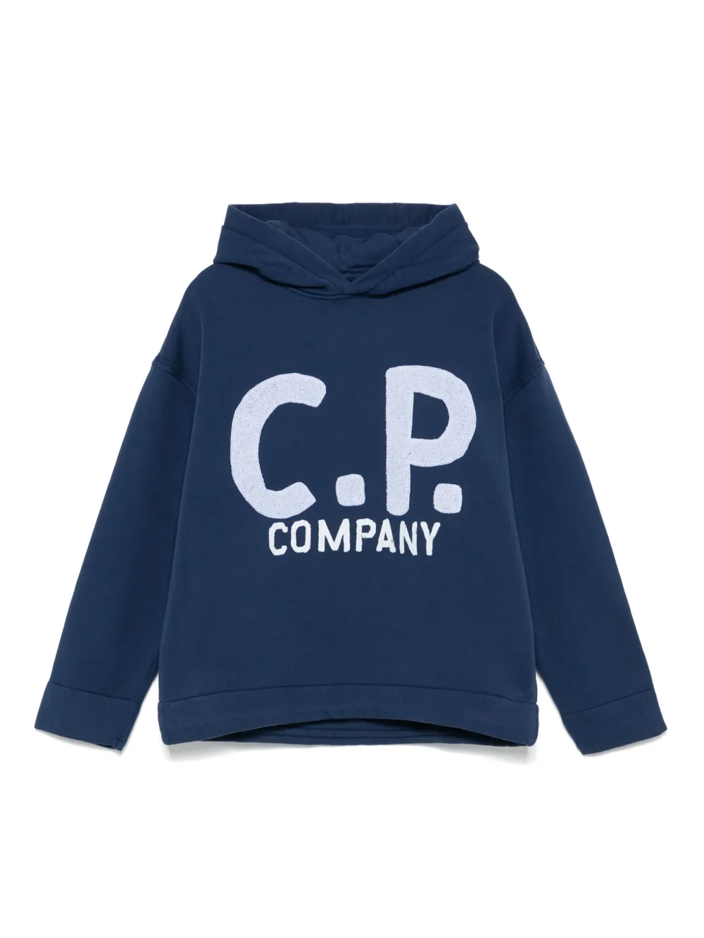 C.P. Company Kids boucle logo Hoodie Kids Polyester Cotton Cotton 10 Yrs Blue