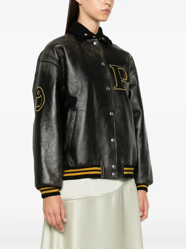 Prada レザー ボンバージャケット | ブラック | FARFETCH JP