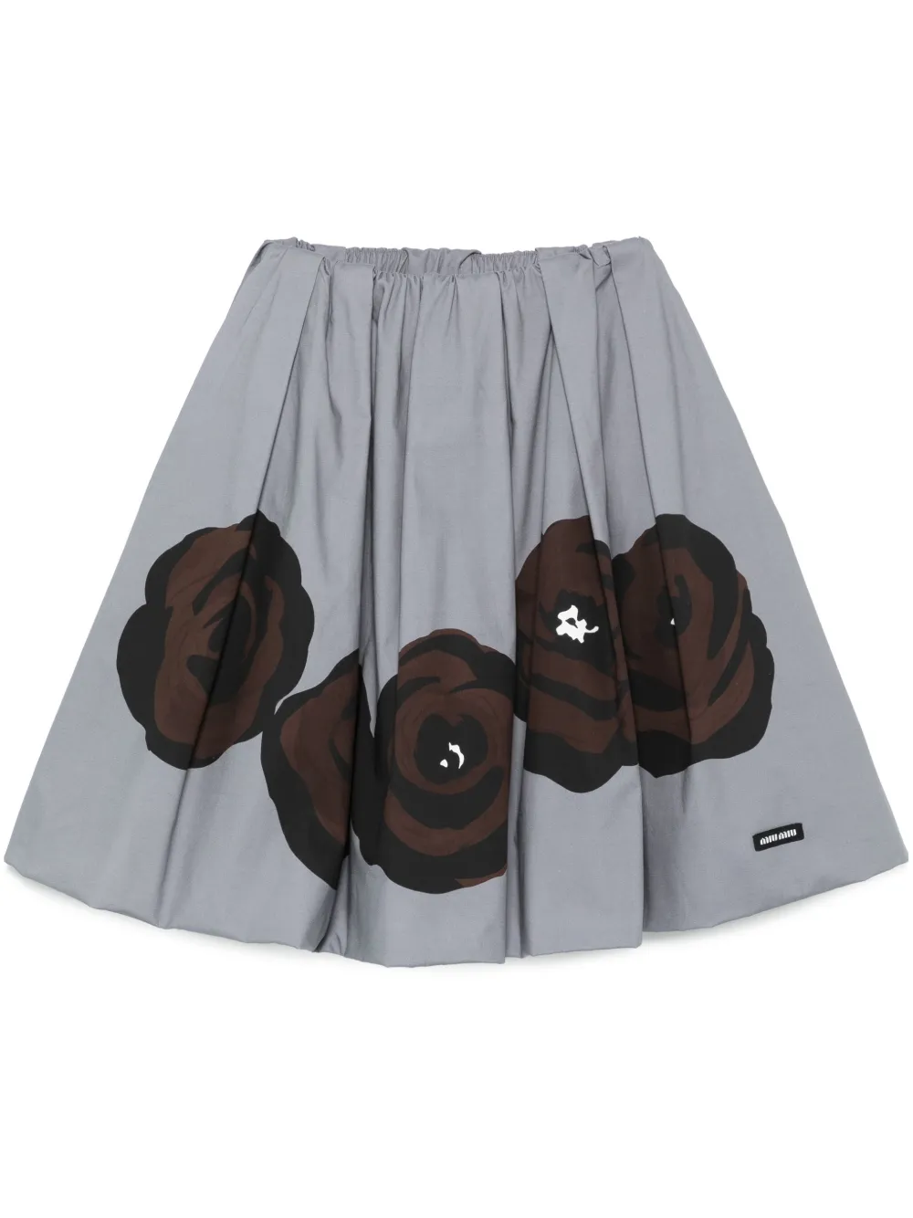 Miu Popeline mini-rok met bloemenprint Grijs