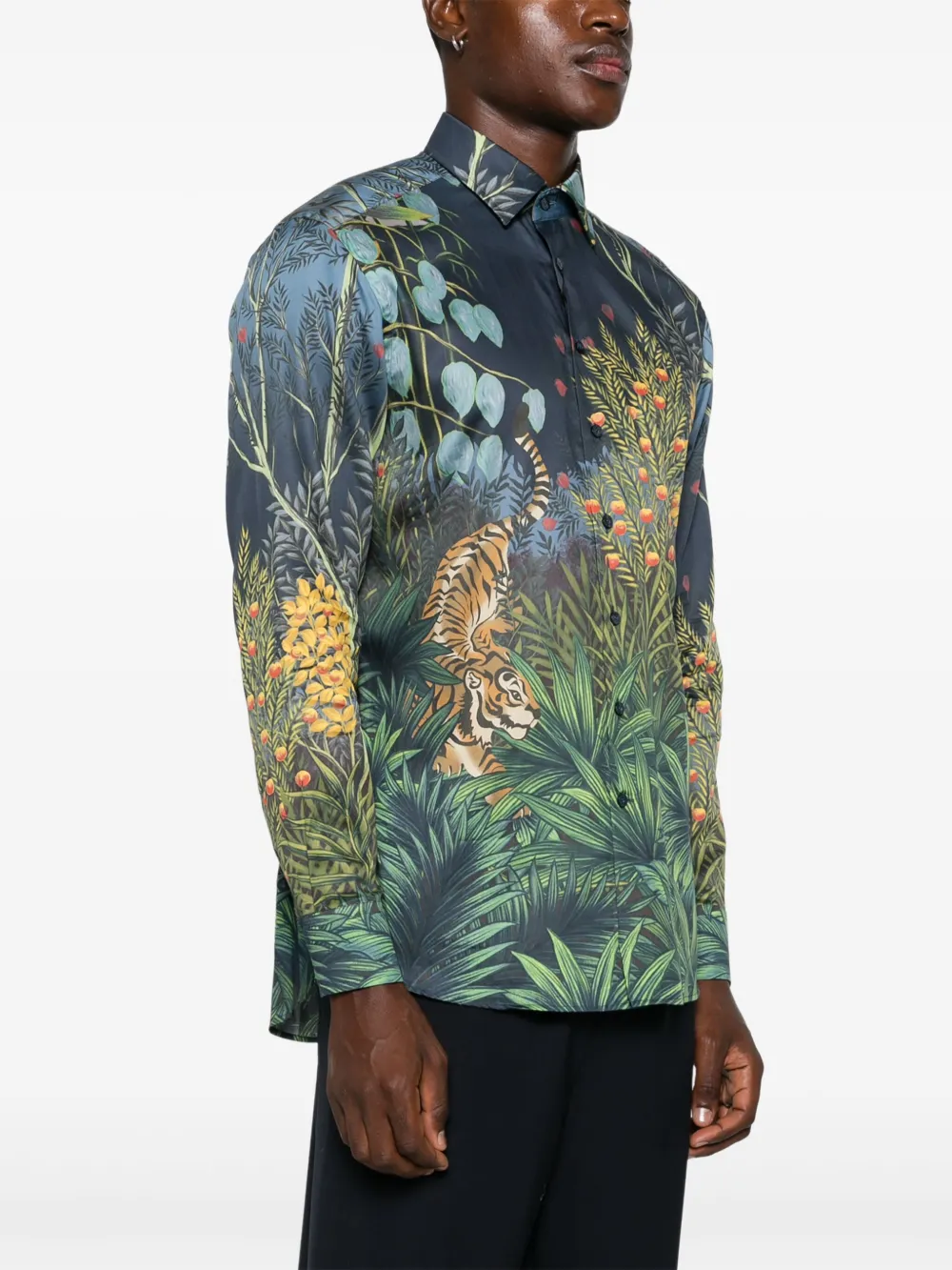 ETRO Katoenen overhemd met print Blauw