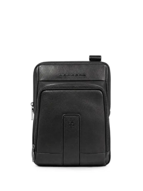 PIQUADRO mochila de piel con placa del logo