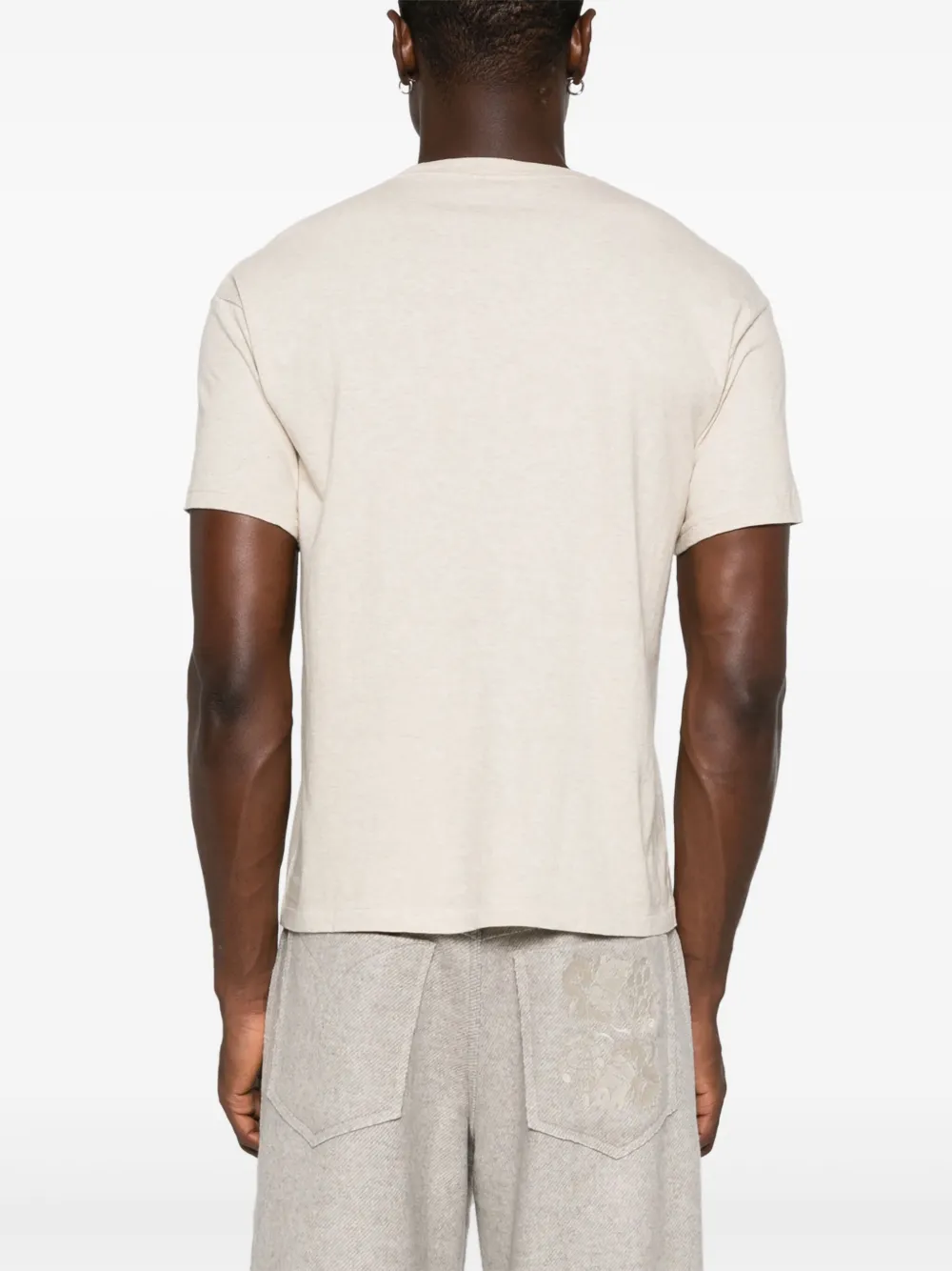 Auralee Naadloos T-shirt met ronde hals Beige