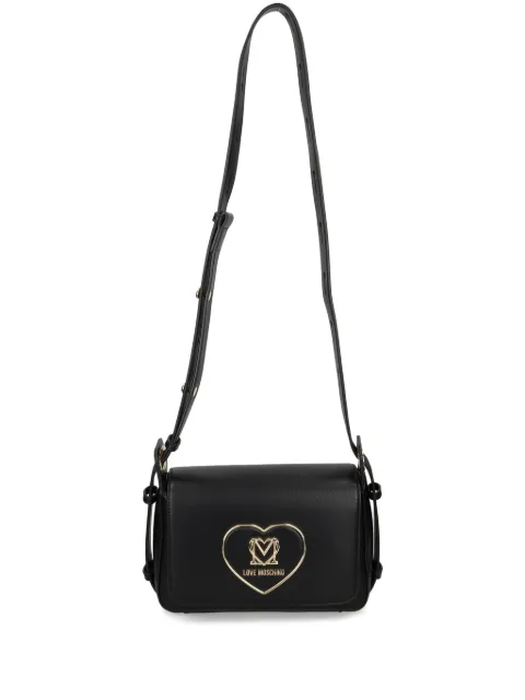 Love Moschino logo-plaque faux-leather shoulder bag WOMEN