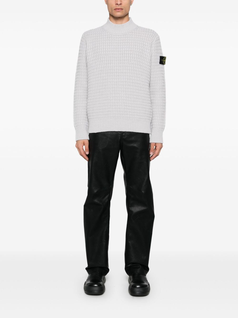 Shop Stone Island Compass-badge Sweater In Grey