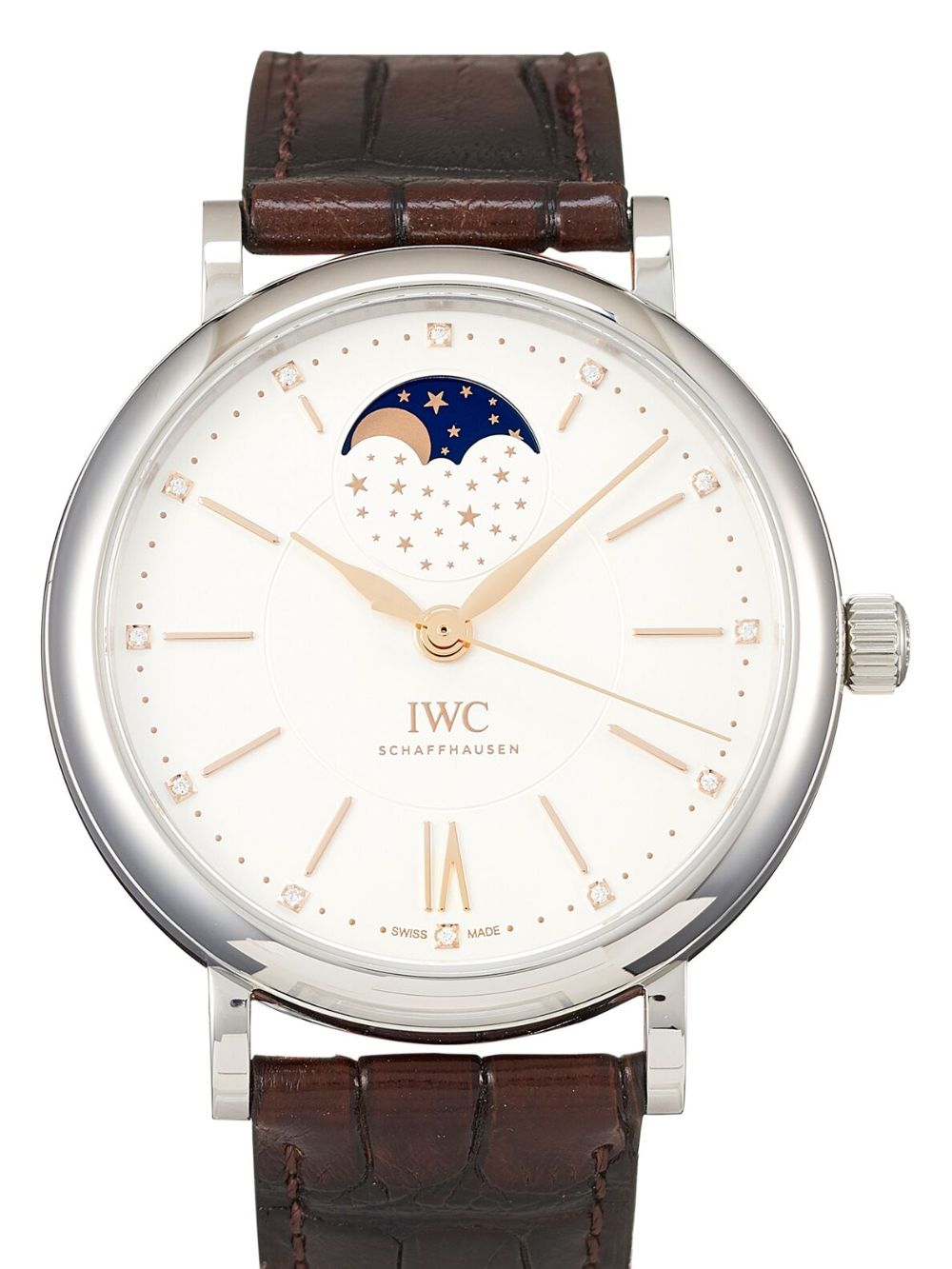 IWC Schaffhausen Ongedragen Portofino Automatic Moon Phase 37mm horloge - Zilver