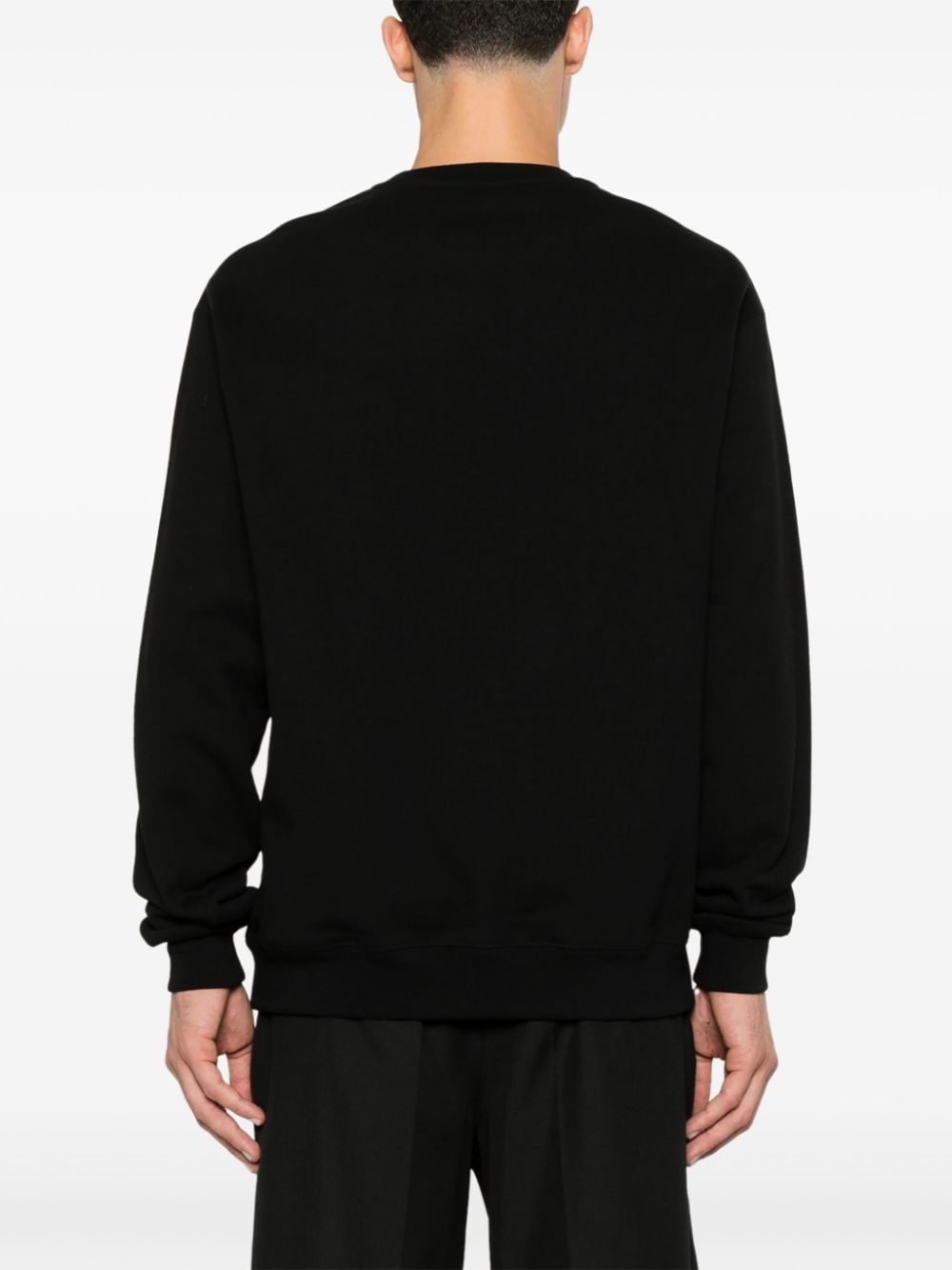 Shop Gucci Embroidered-logo Sweatshirt In Black