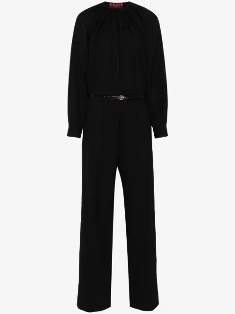 Gucci jumpsuit con abertura en el cuello