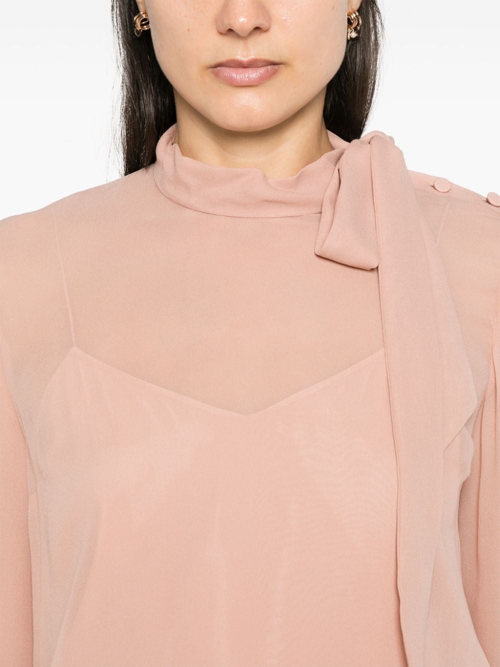 Shop Gucci Silk Georgette Blouse In Pink