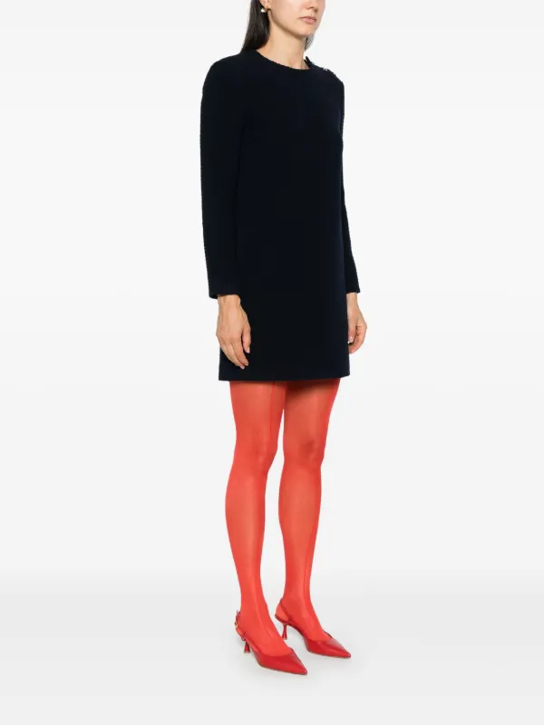 ワンピース GUCCI BOUCLE WOOL SHORT DRESS Gucci Bouclé Mini Dress | Blue | FARFETCH