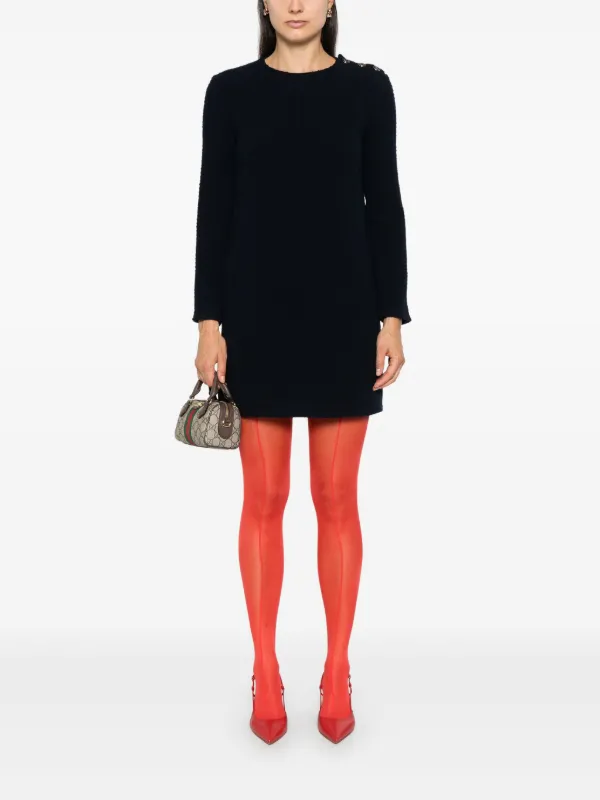 Gucci Boucl Mini Dress | Blue | FARFETCH