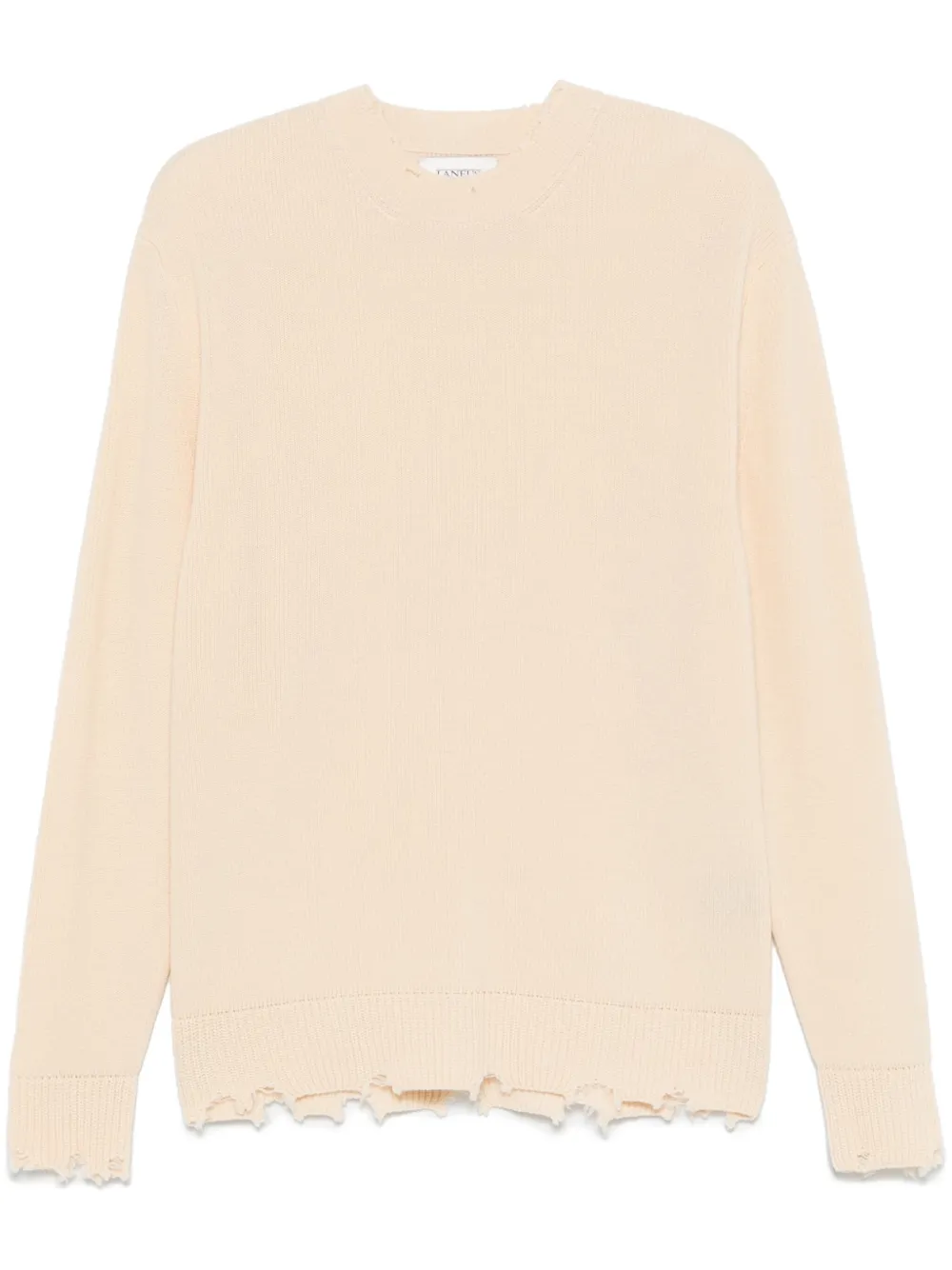 Laneus Gerafelde trui Beige