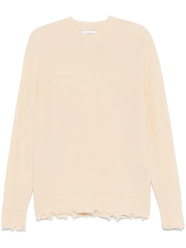 Distressed crew neck top