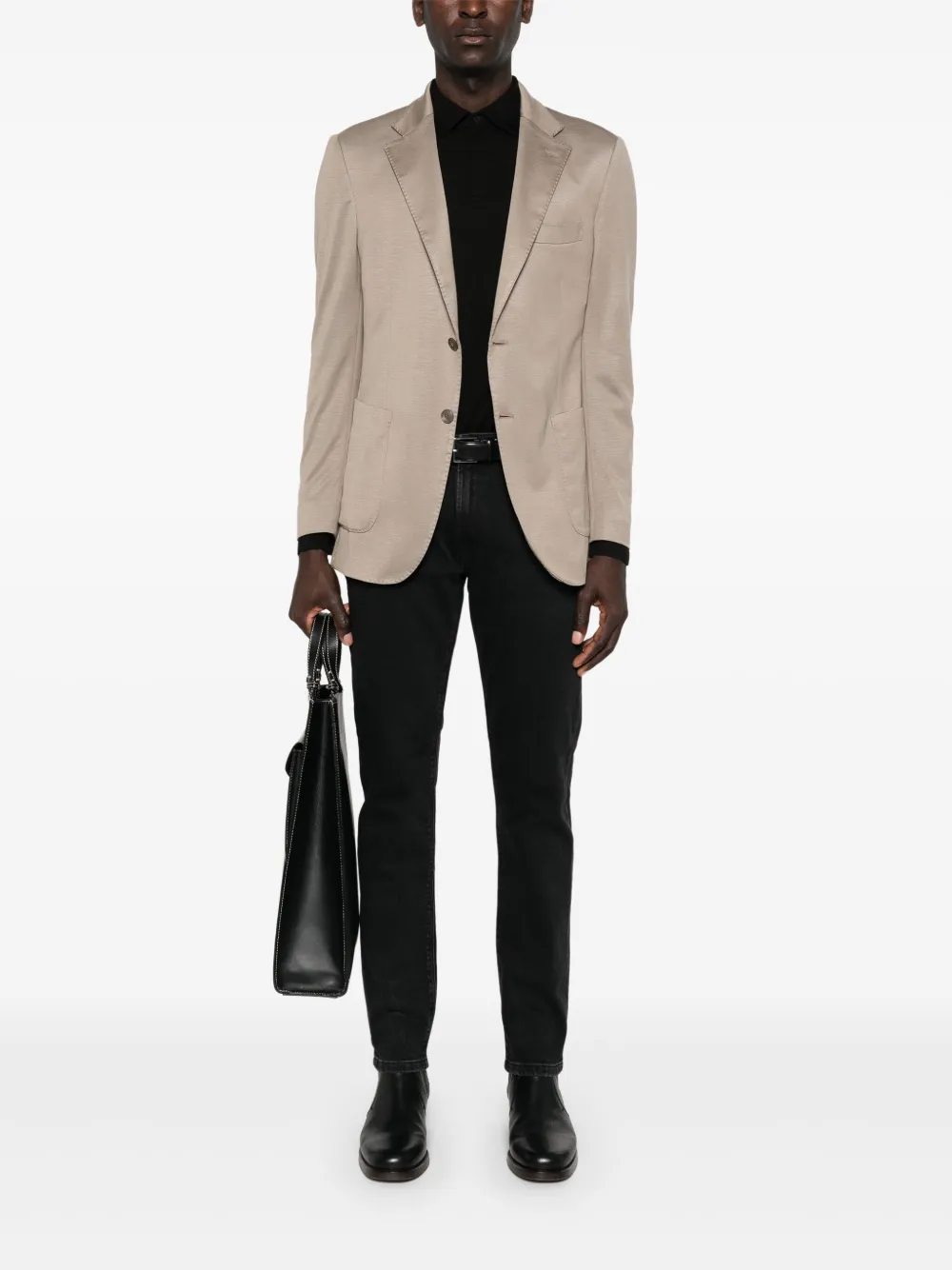 Boggi Milano jersey blazer - Bruin
