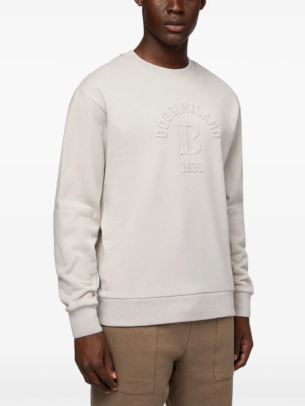 Boggi Milano Sweater met ronde hals Beige