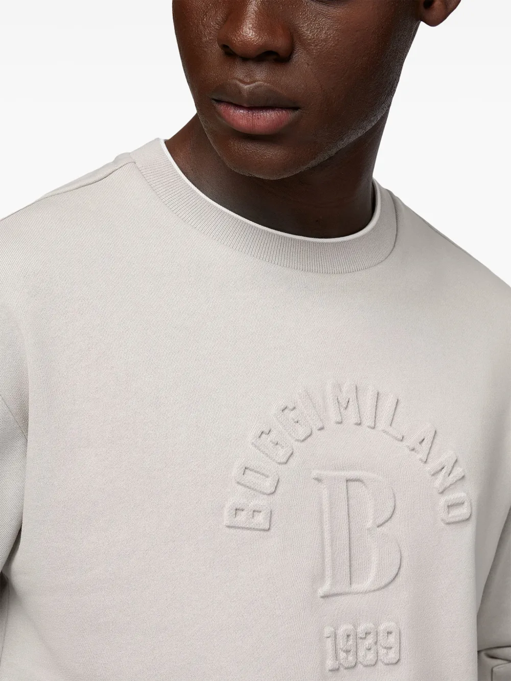 Boggi Milano Sweater met ronde hals Beige