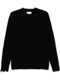 Laneus distressed crew-neck sweater - Black