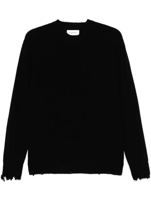Laneus distressed crew-neck sweater