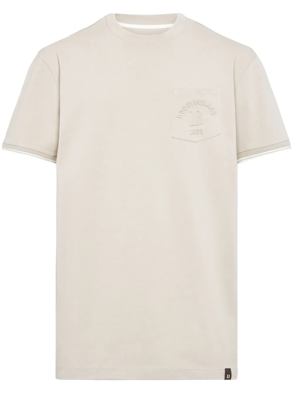 Boggi Milano T-shirt met geborduurd logo Beige
